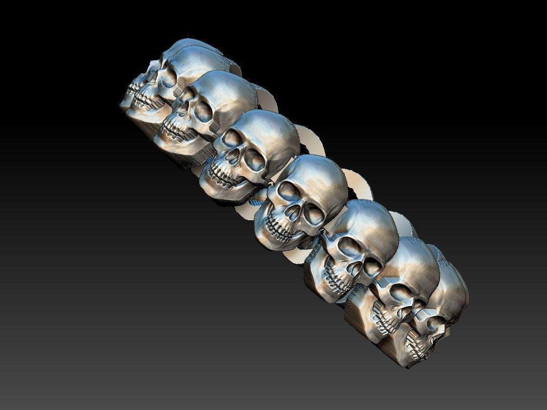 skulls ring 3D print model_7