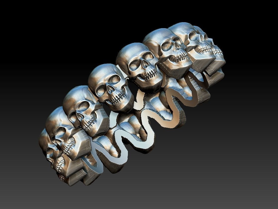 skulls ring 3D print model_14