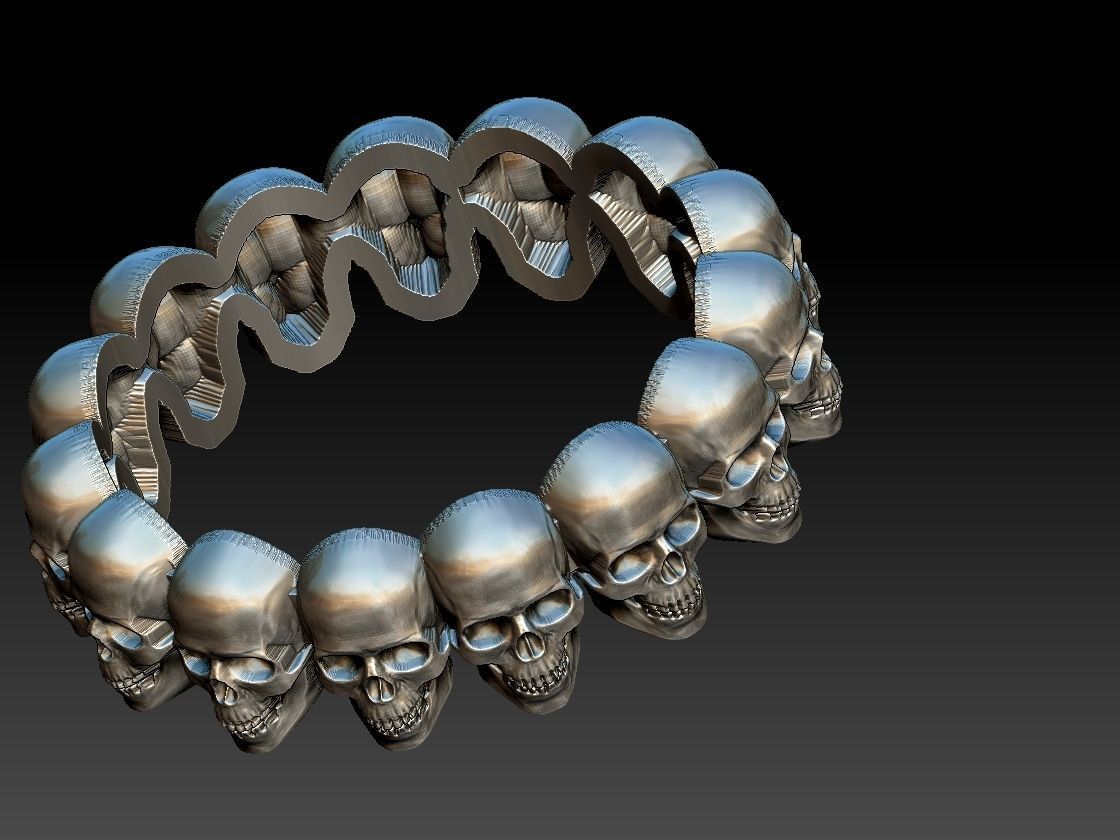 skulls ring 3D print model_11