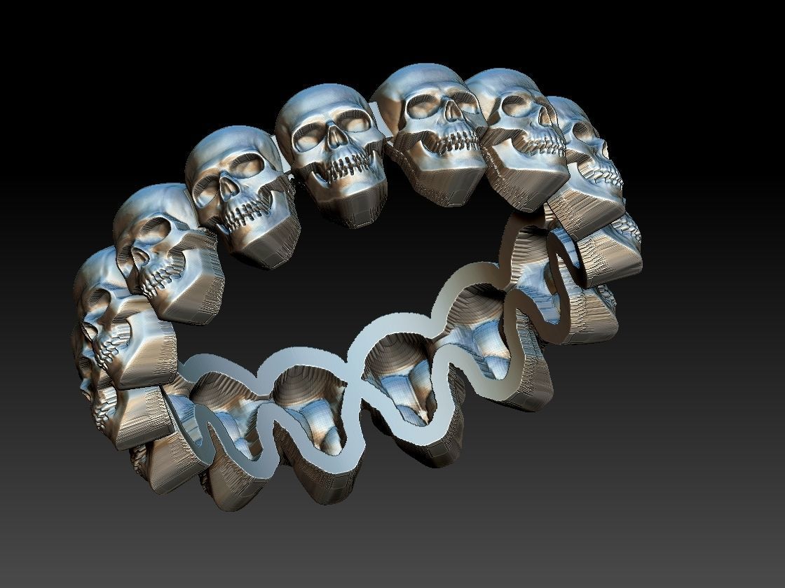 skulls ring 3D print model_15
