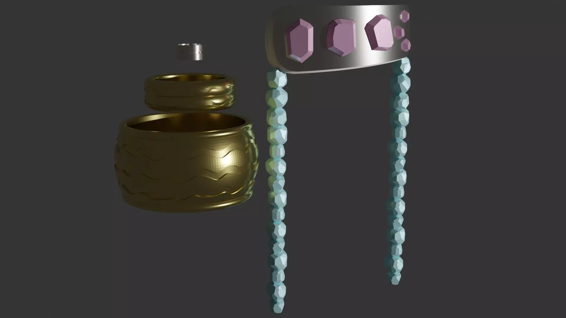 Demon Slayer- Tengen Uzui - Headband - Bracelet - Armband - Ring 3D print model_0