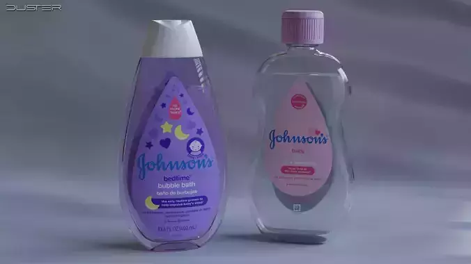Cosmetics - Baby Oil and Bubble Bath Low-poly 3D model