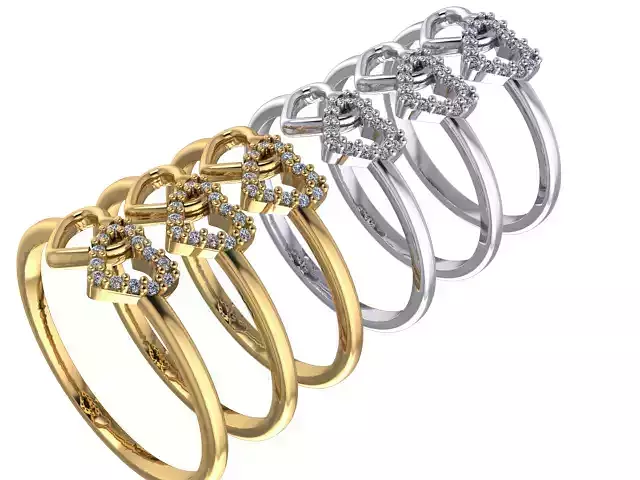 anel 1142 coracao duplo