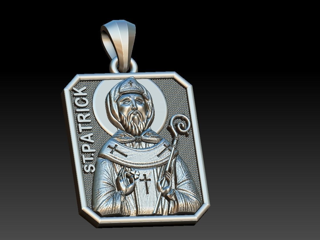 St Patrick pendant 3D print model_12