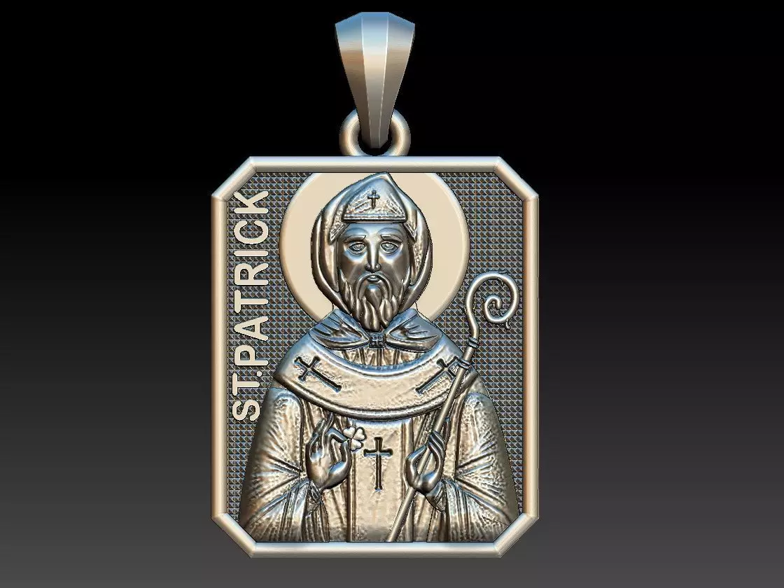 St Patrick pendant 3D print model_0
