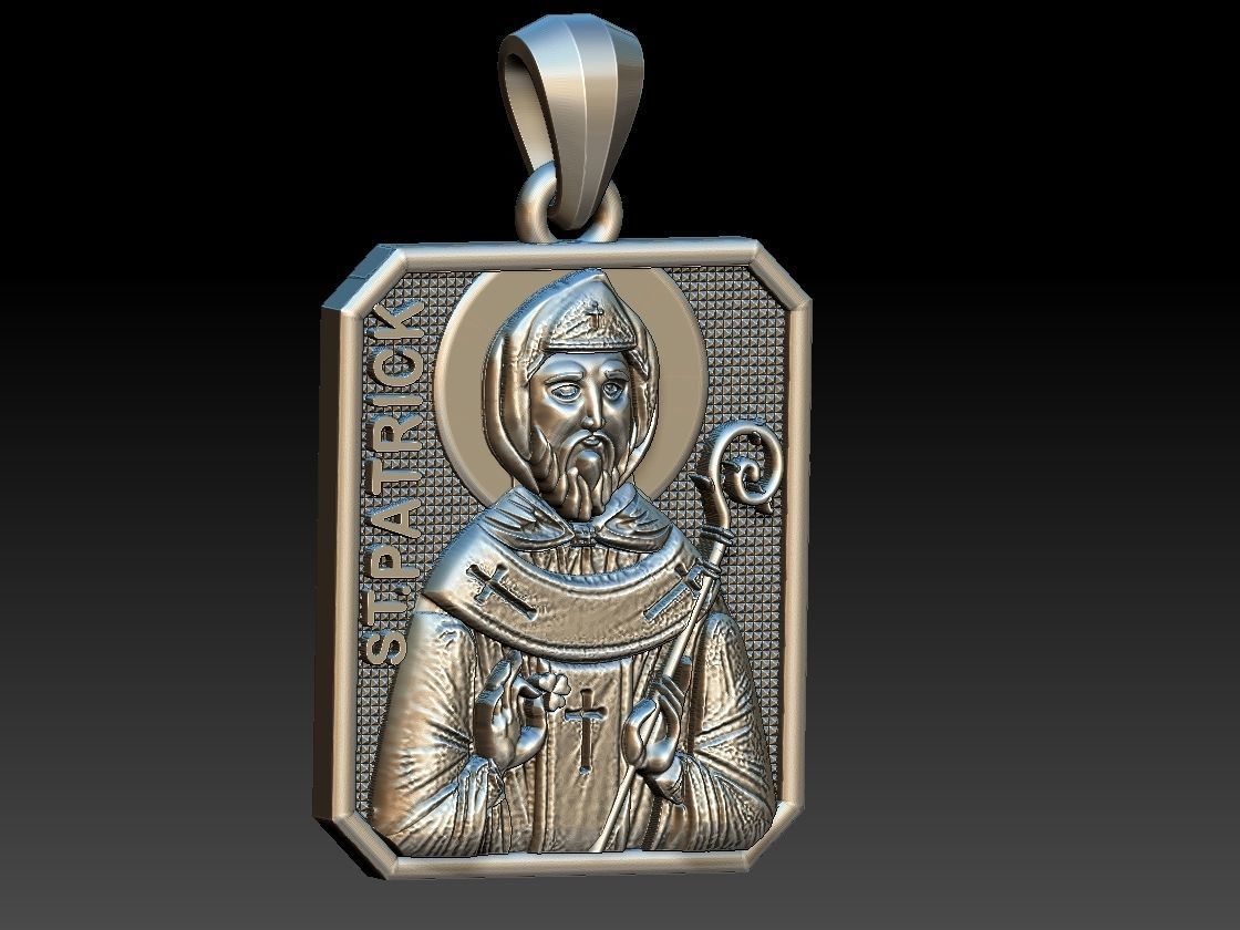 St Patrick pendant 3D print model_1