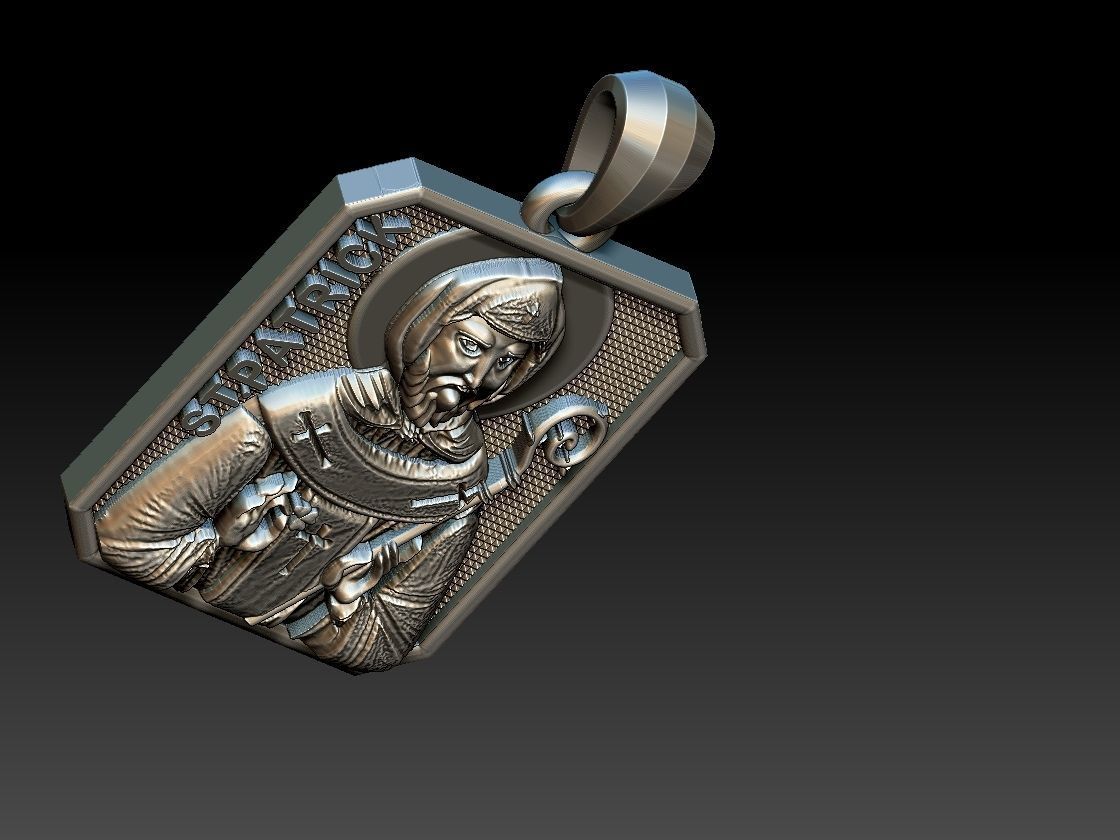 St Patrick pendant 3D print model_18
