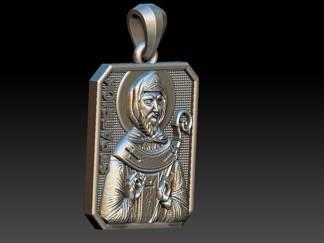 St Patrick pendant 3D print model_2