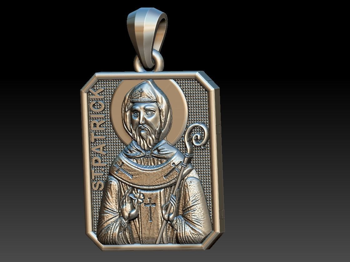 St Patrick pendant 3D print model_11