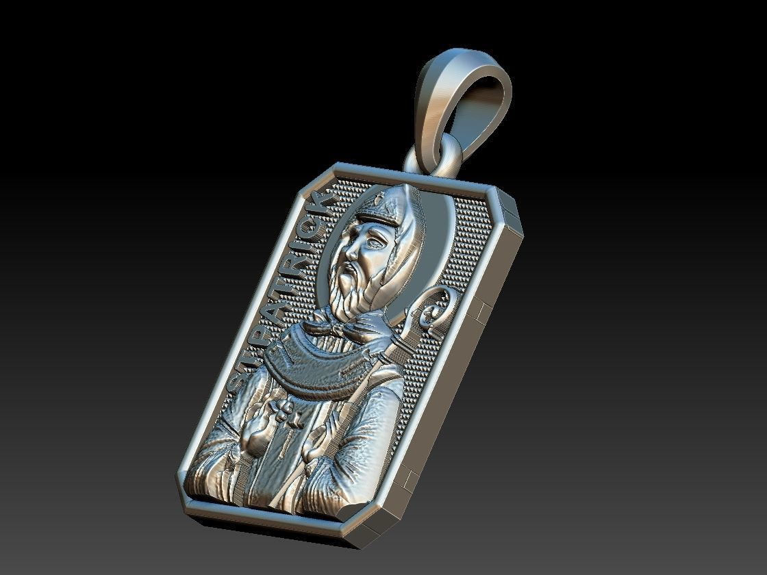 St Patrick pendant 3D print model_14