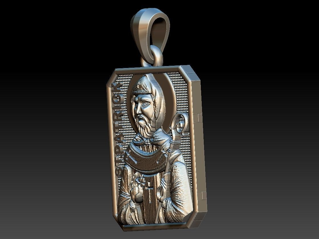 St Patrick pendant 3D print model_10