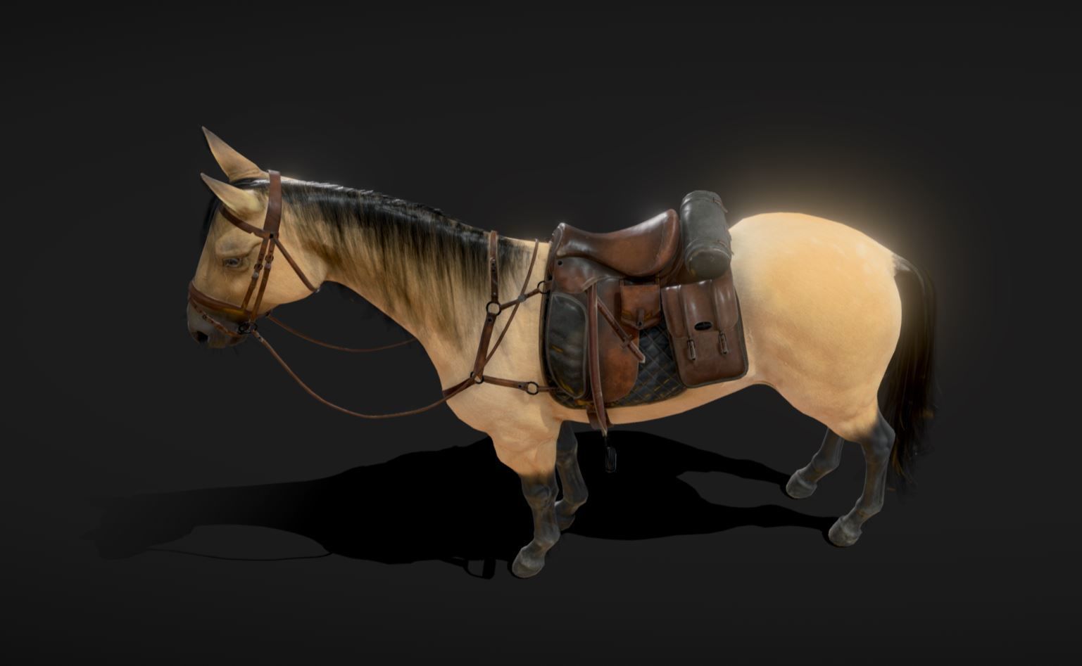 Caballo Horse Low-poly 3D model_3