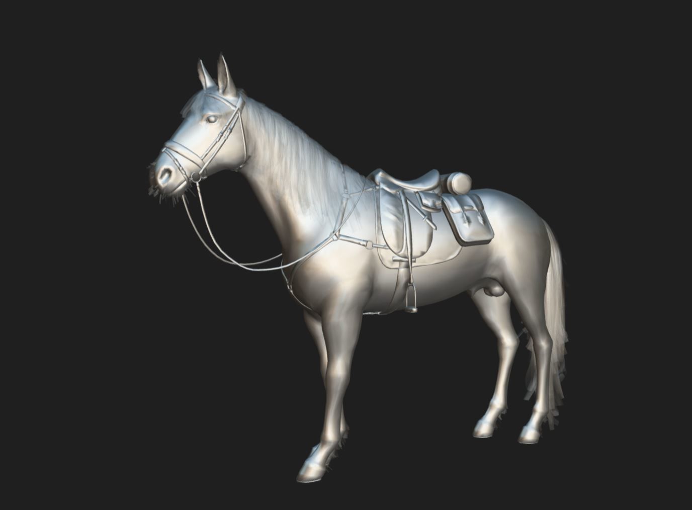 Caballo Horse Low-poly 3D model_4