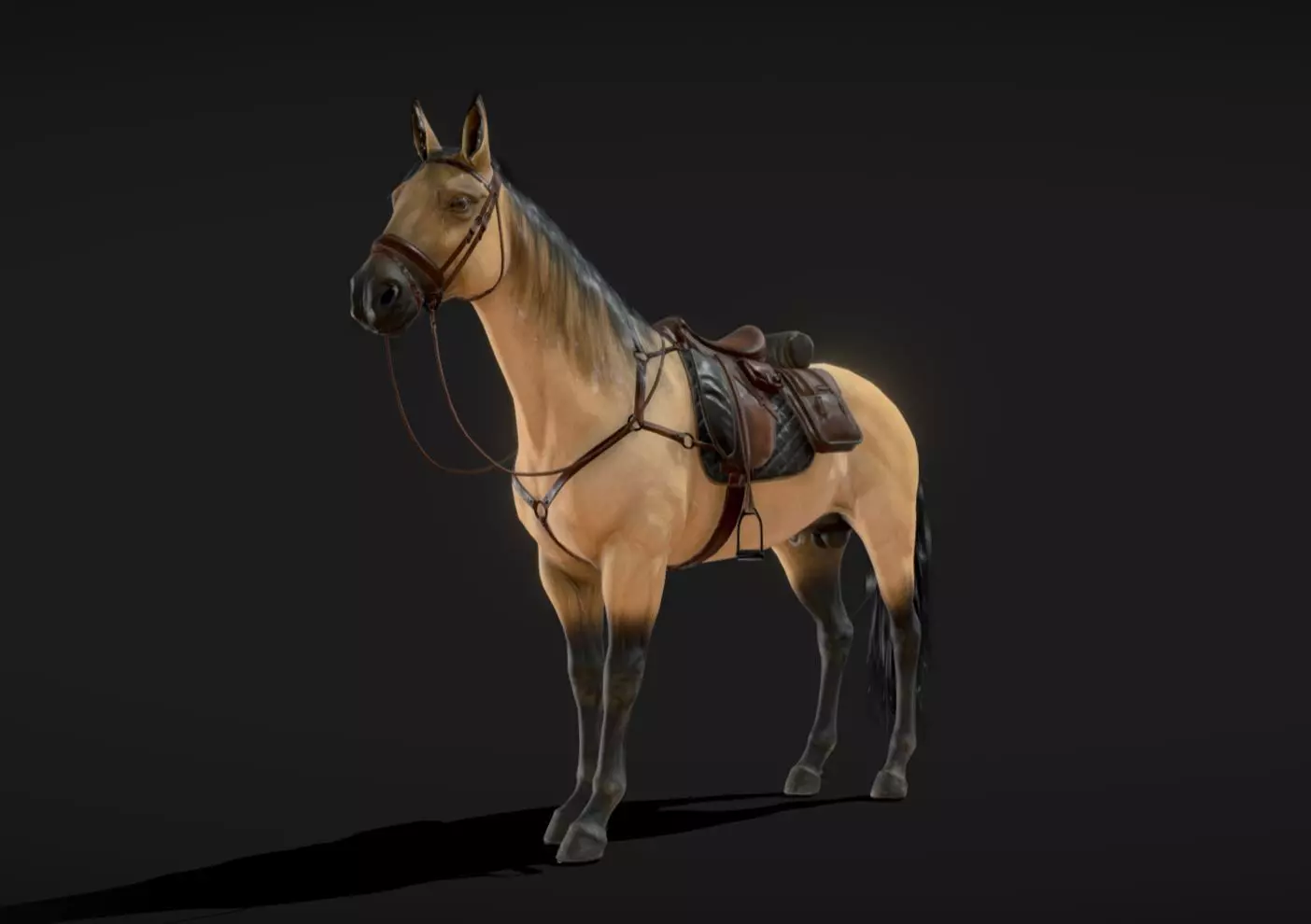 Caballo Horse Low-poly 3D model_0
