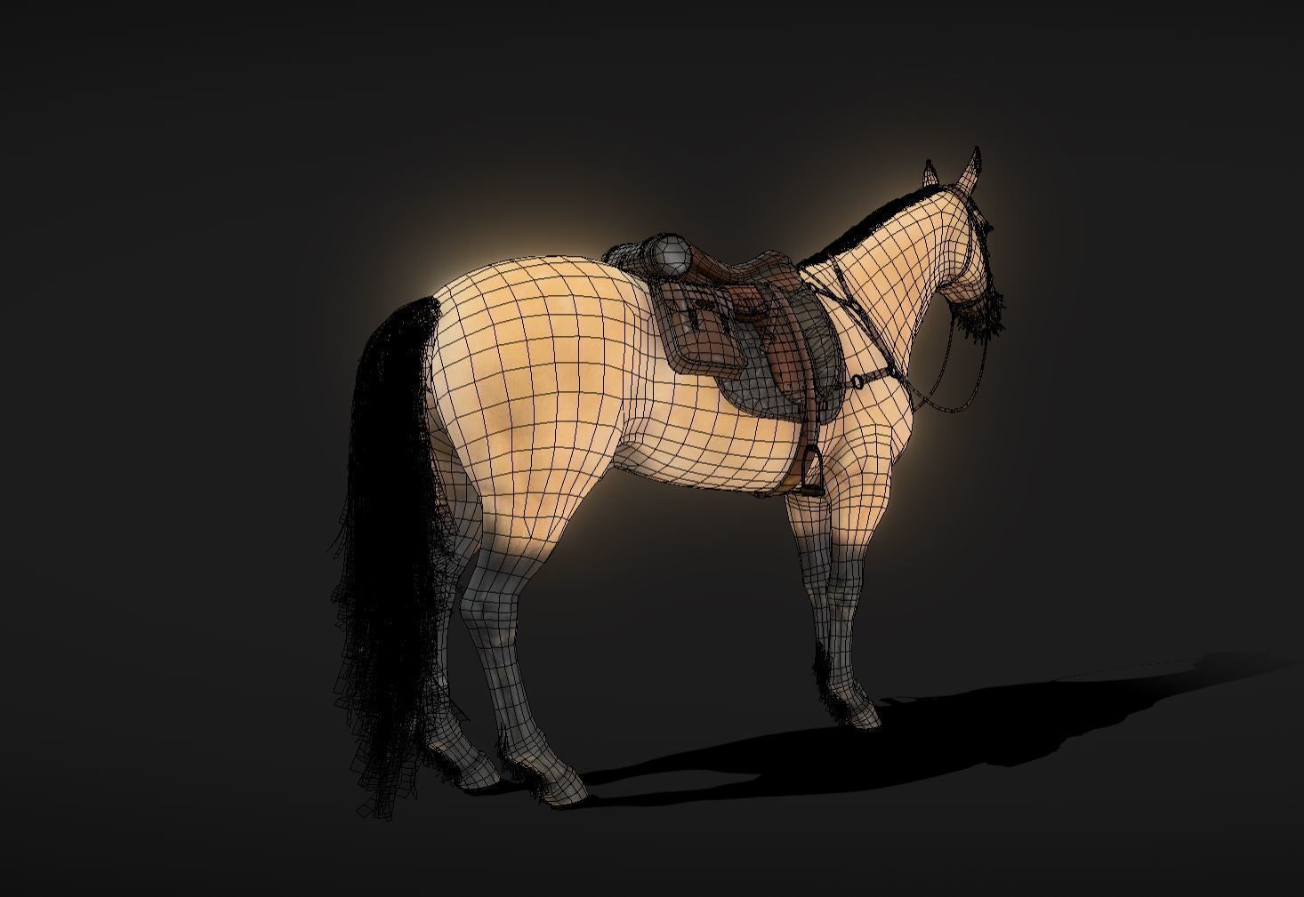 Caballo Horse Low-poly 3D model_5