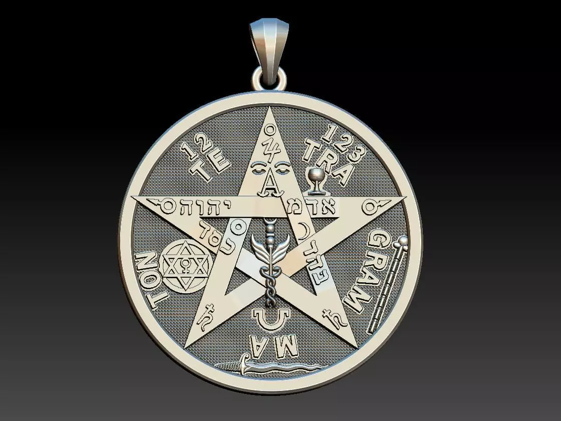 Tetragrammaton - Pentagram 3D print model_0