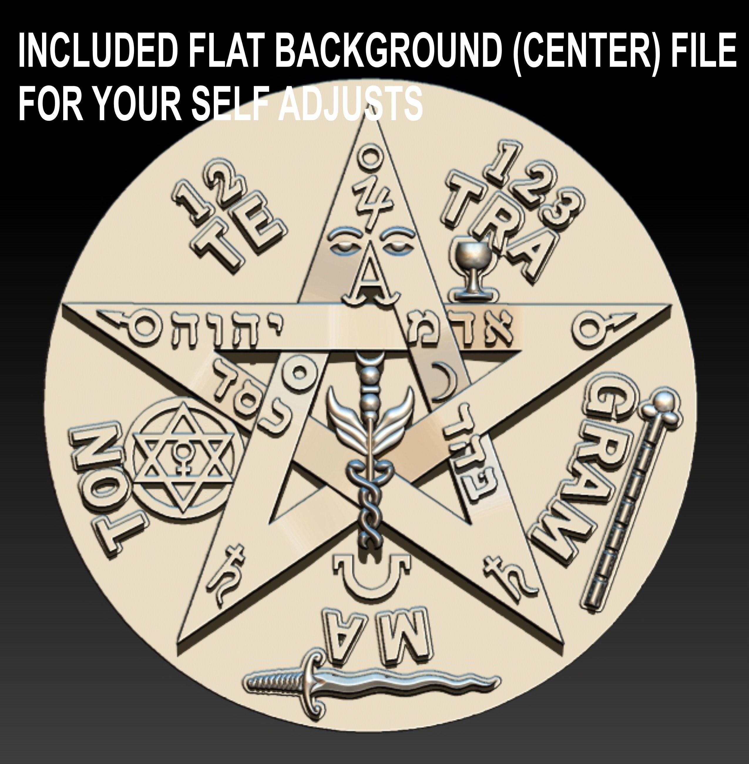Tetragrammaton - Pentagram 3D print model_6