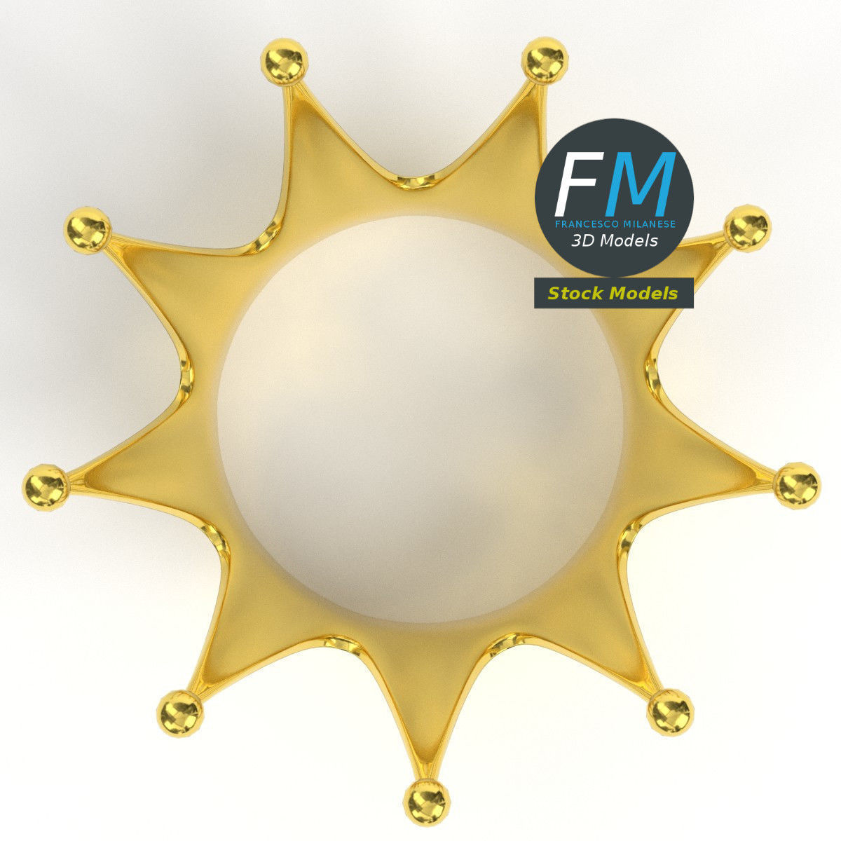 Gold crown 5 3D model_6