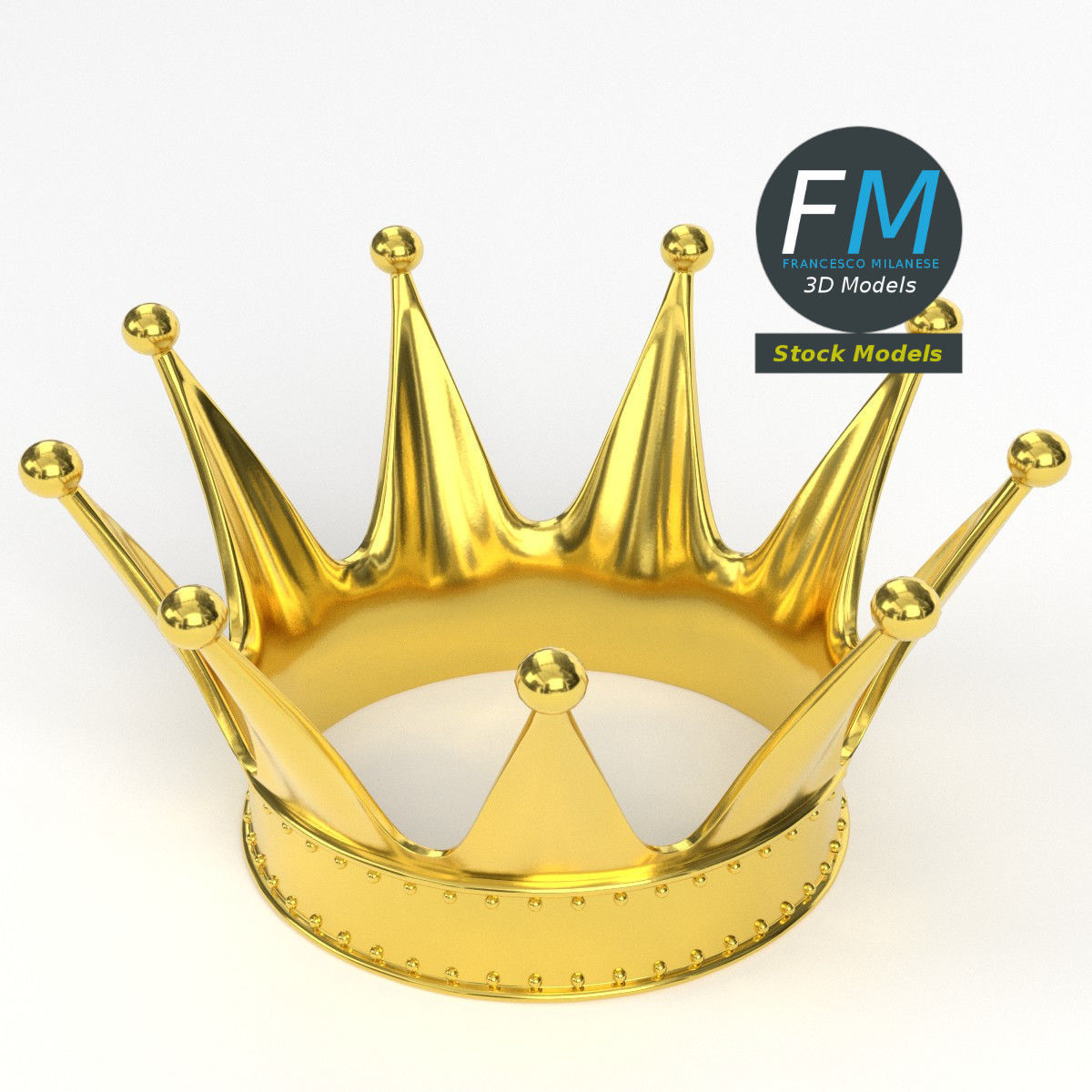 Gold crown 5 3D model_2