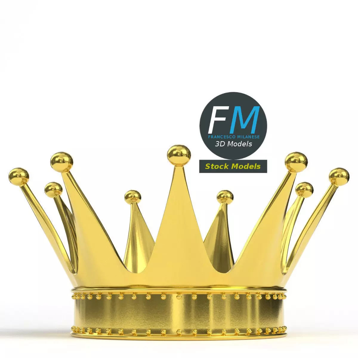 Gold crown 5 3D model_0