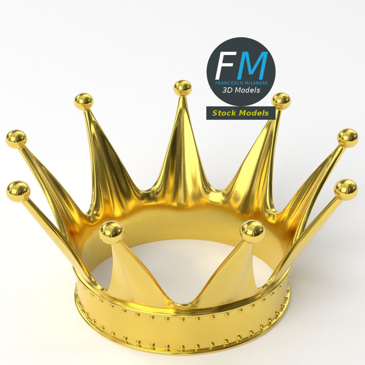 Gold crown 5 3D model_5