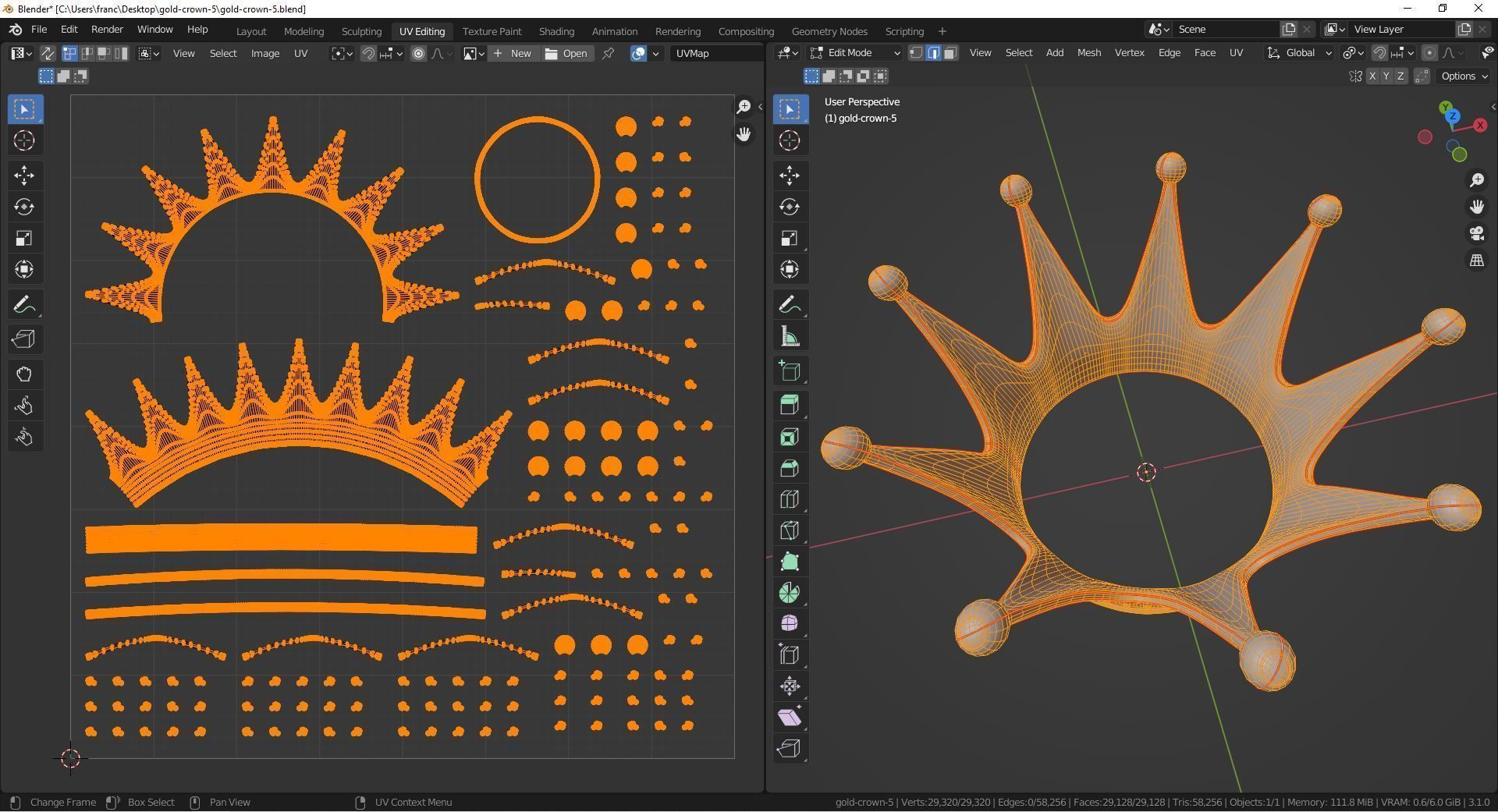 Gold crown 5 3D model_10