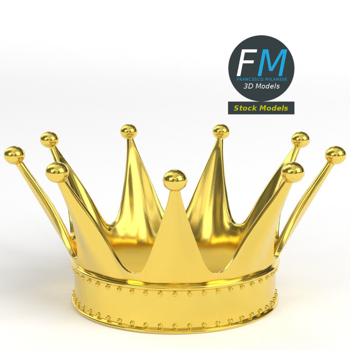 Gold crown 5 3D model_3