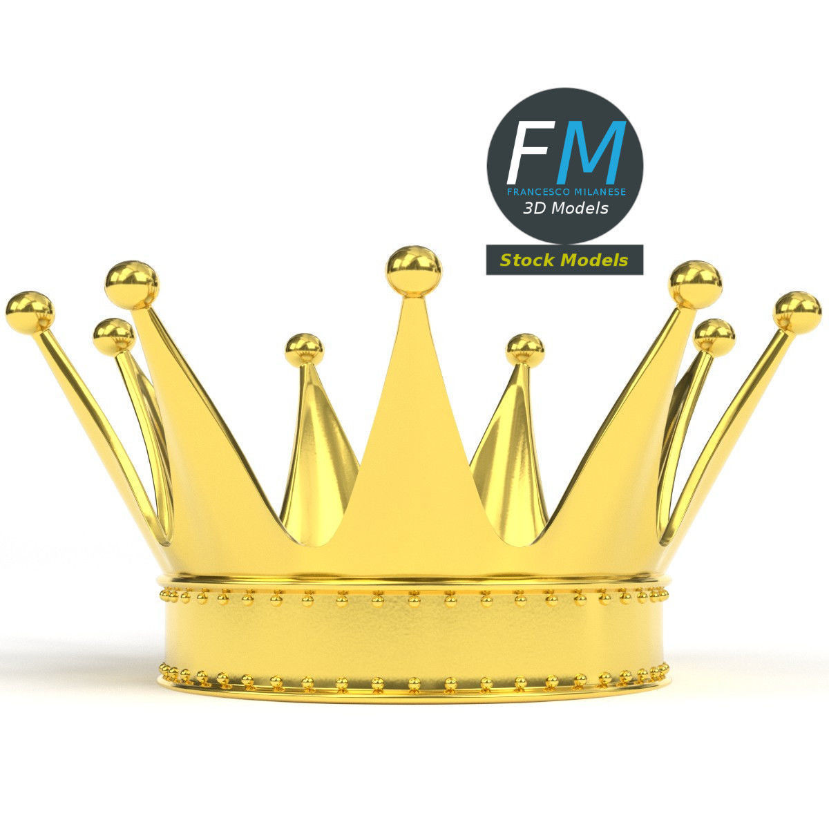 Gold crown 5 3D model_4