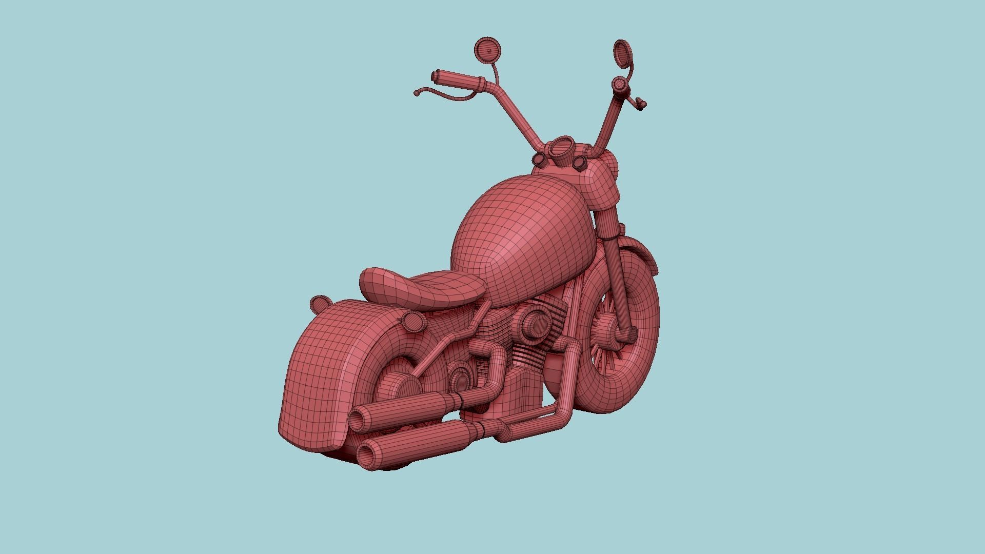 Motorcycle Cartoon A20 Rust Dirt - Custom Vehicle Design Low-poly 3D model_18