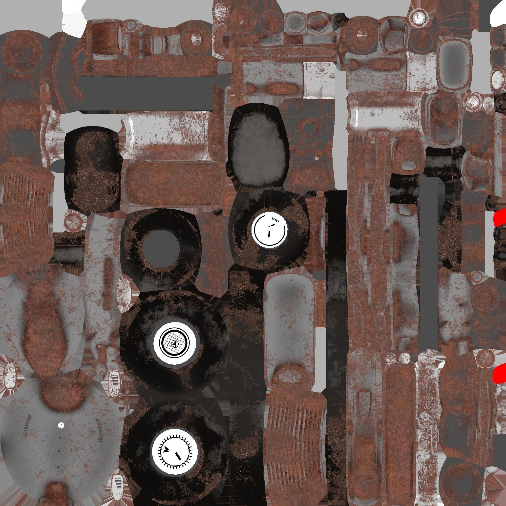 Motorcycle Cartoon A20 Rust Dirt - Custom Vehicle Design Low-poly 3D model_22