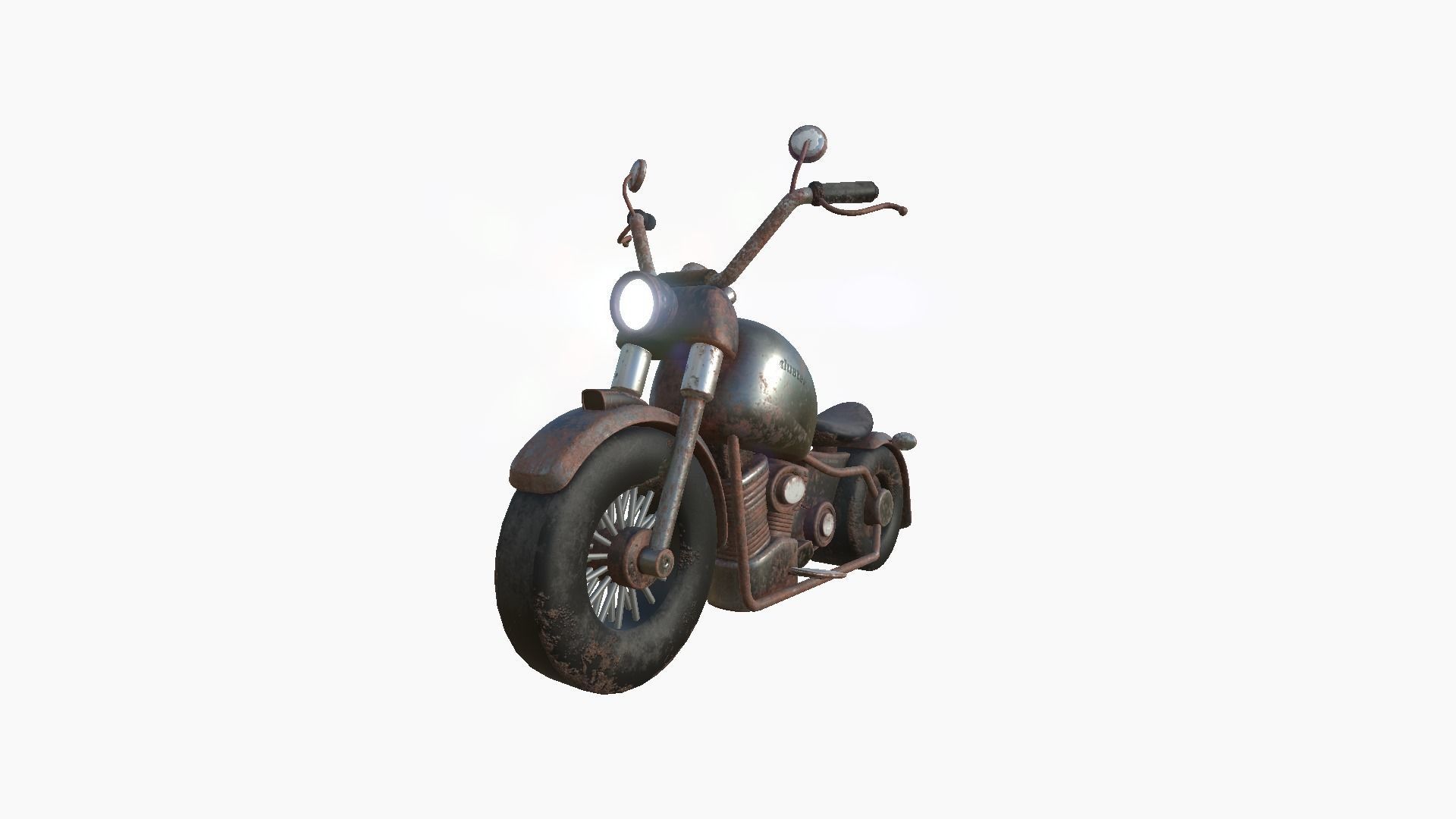 Motorcycle Cartoon A20 Rust Dirt - Custom Vehicle Design Low-poly 3D model_3