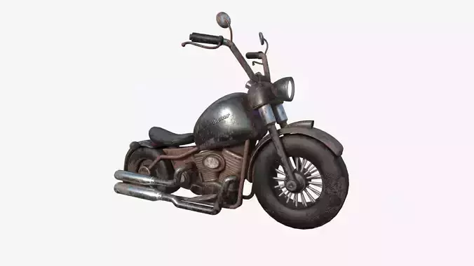 Motorcycle Cartoon A20 Rust Dirt - Custom Vehicle Design Low-poly 3D model Motorcycle Cartoon A20 Rust Dirt - Custom Vehicle Design Low-poly 3D model