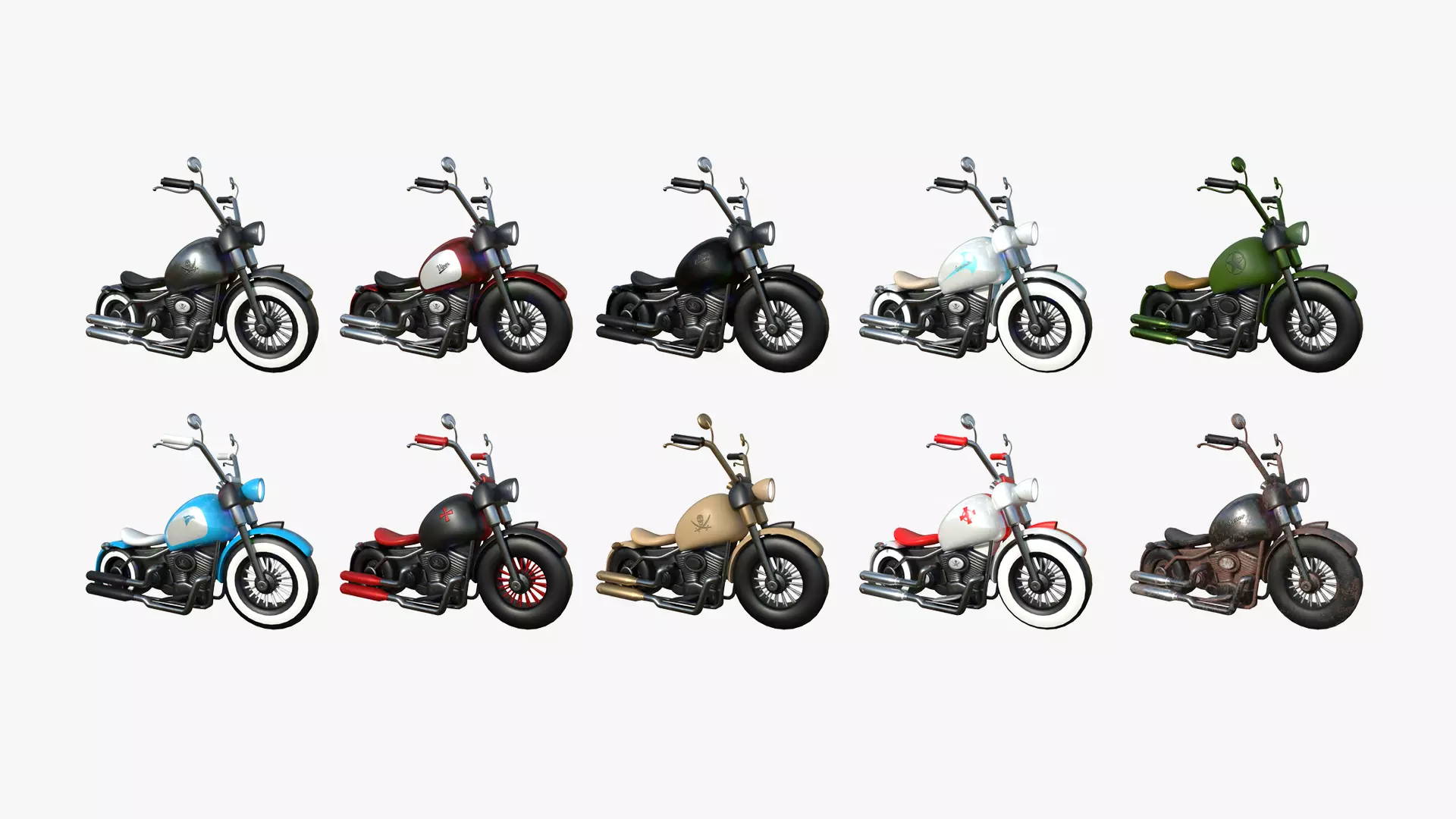 10 Motorcycle Cartoon A Collection - Custom Vehicle Design _0