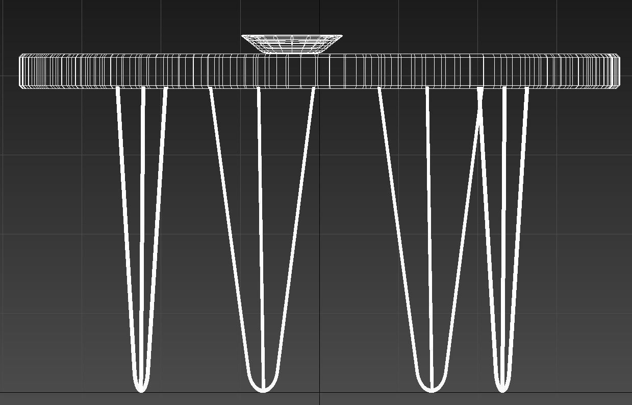 Rustic wooden side table 3D model_12