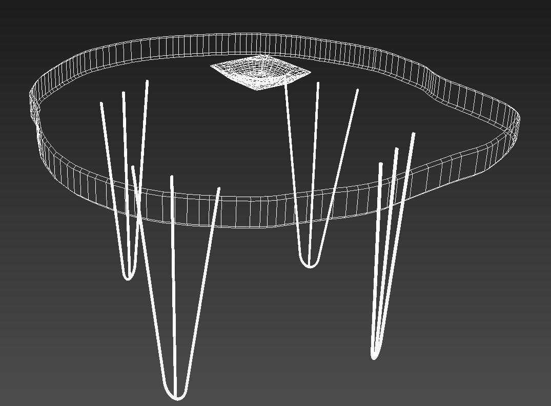 Rustic wooden side table 3D model_14