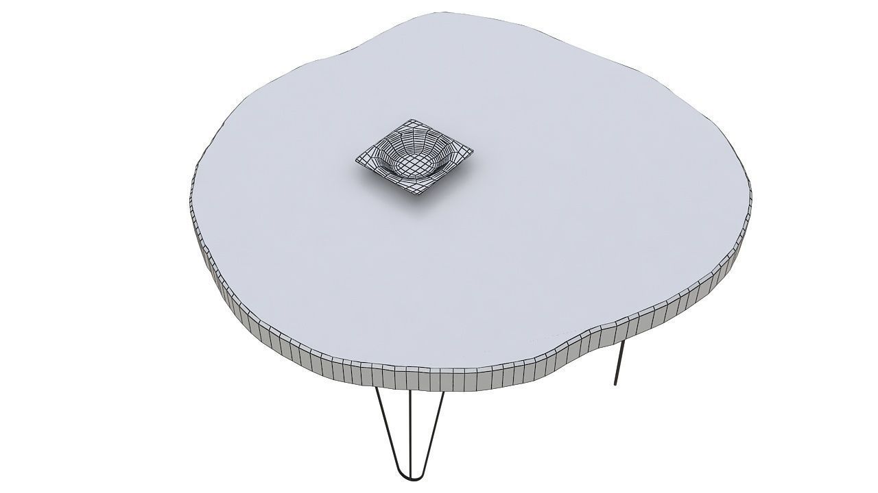 Rustic wooden side table 3D model_6