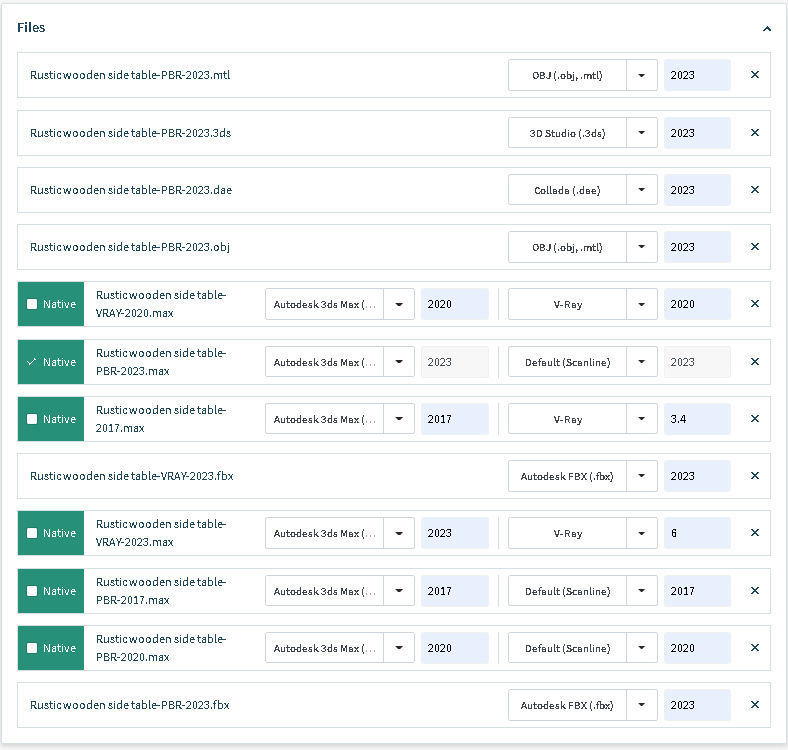 Rustic wooden side table 3D model_15