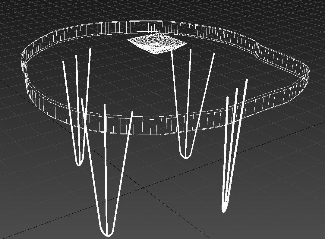 Rustic wooden side table 3D model_13