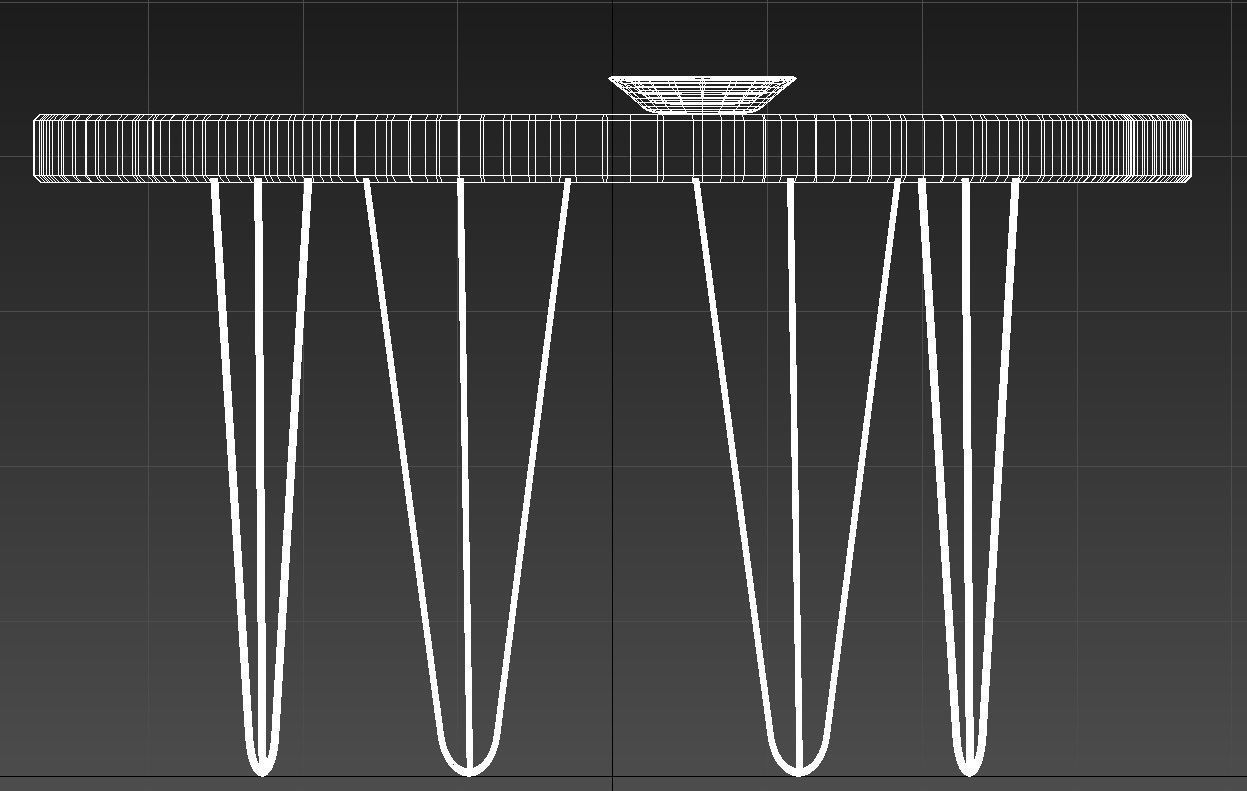 Rustic wooden side table 3D model_11
