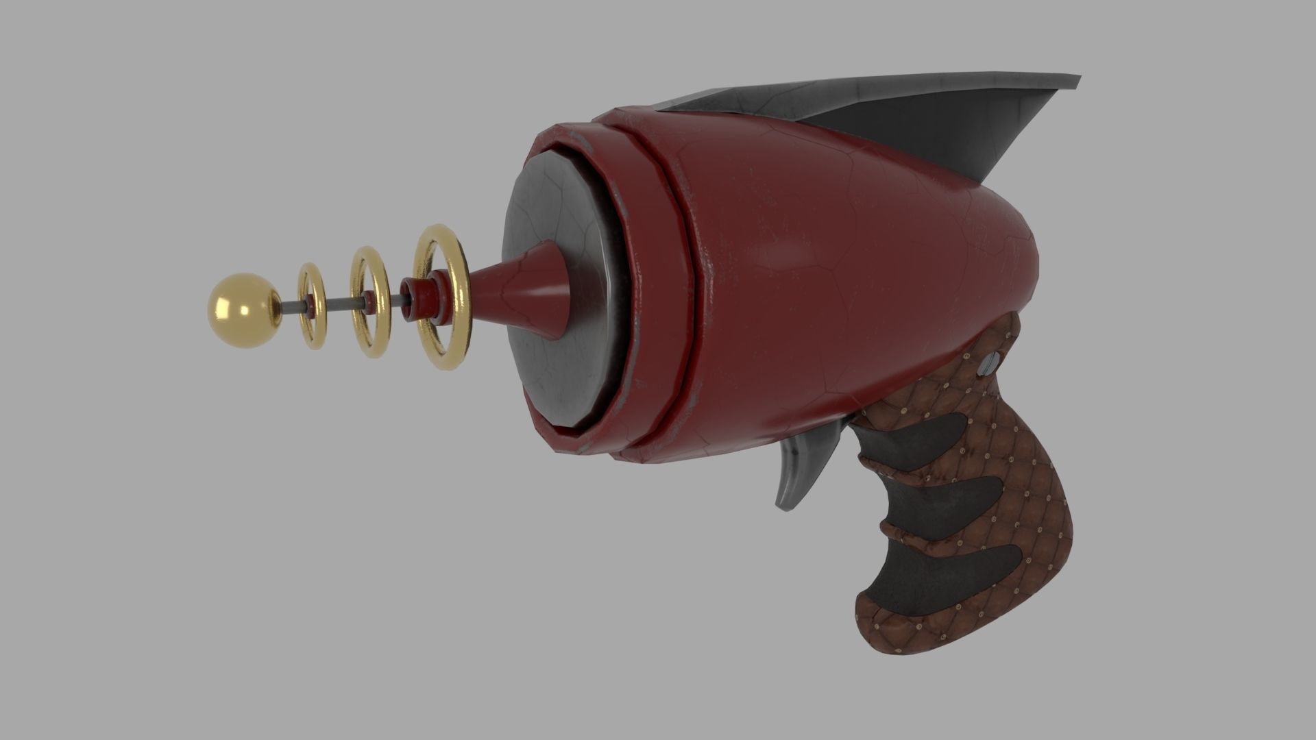Futurist Raygun 3D model_2