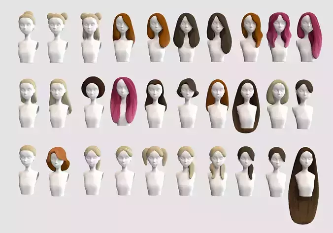 Hairstyles collection hair mannequins