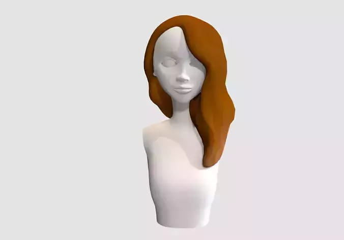 wavy orange hairstyle  3D model