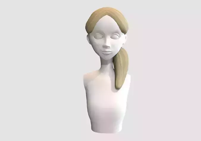 pigtail blond hairstyle  3D model