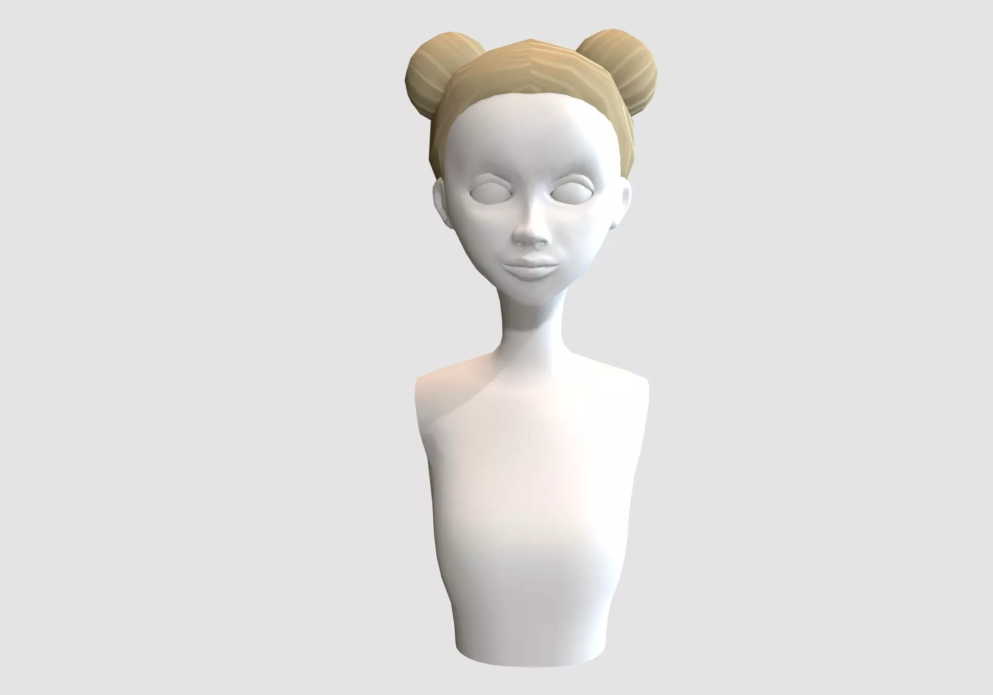 female simple hairstyle 3D model | CGTrader