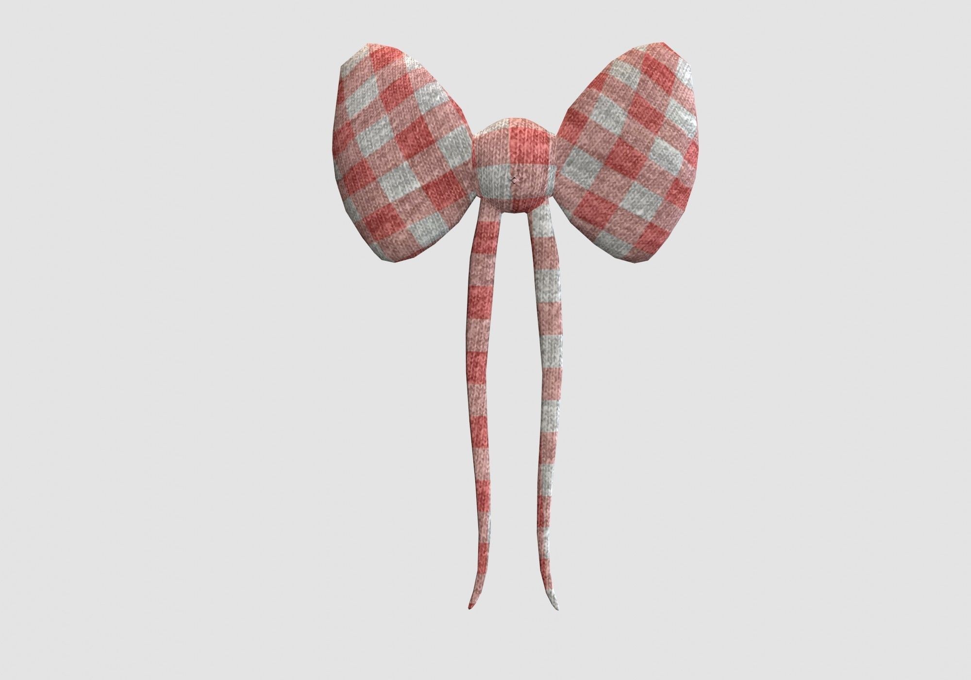 checkered red ribbon 3D model_4