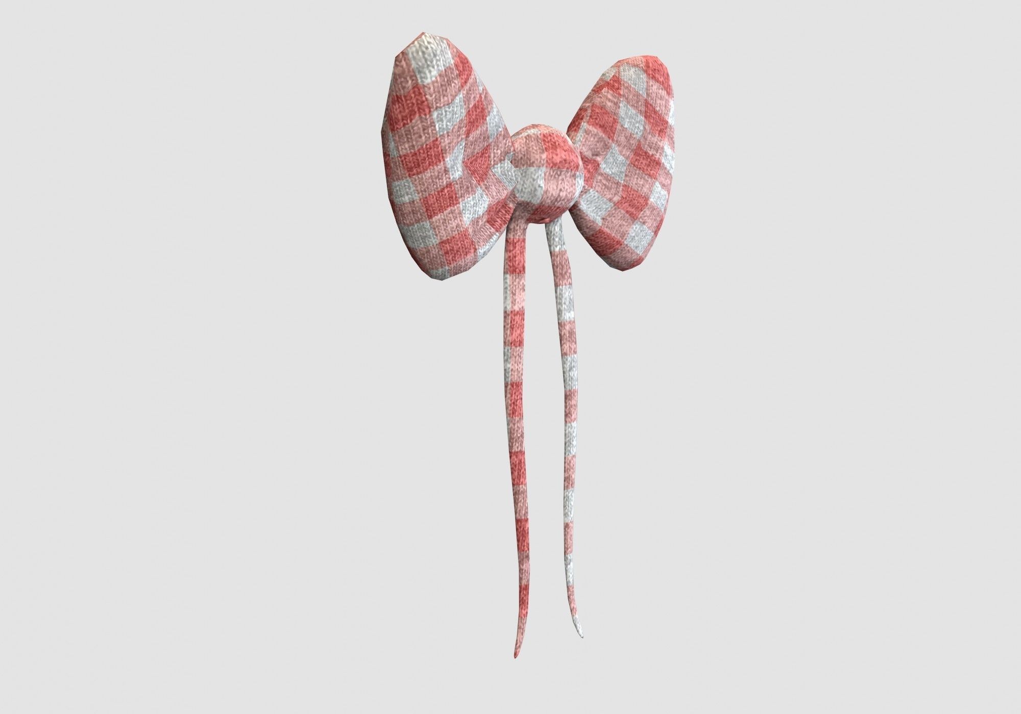checkered red ribbon 3D model_1