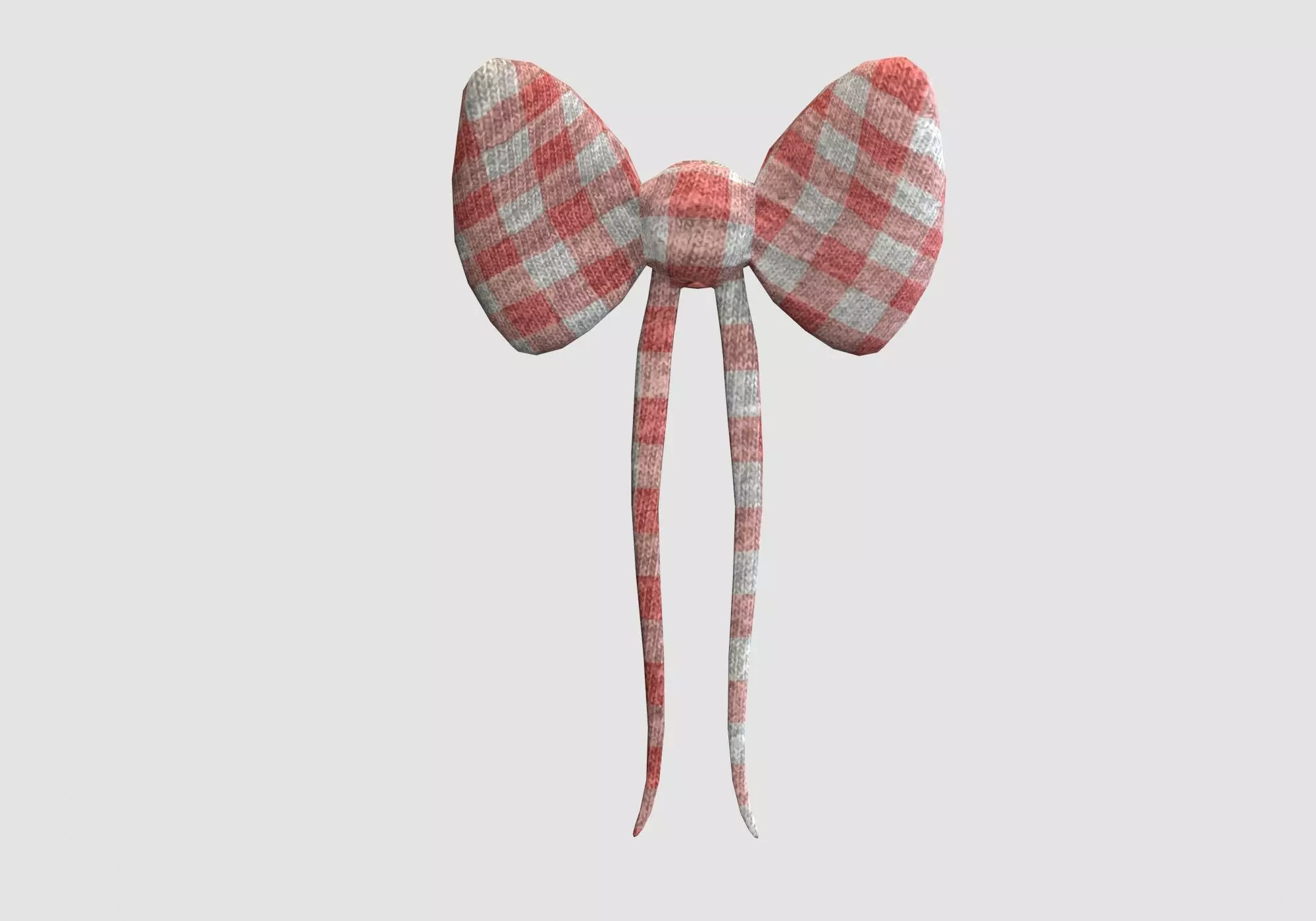 checkered red ribbon 3D model_0