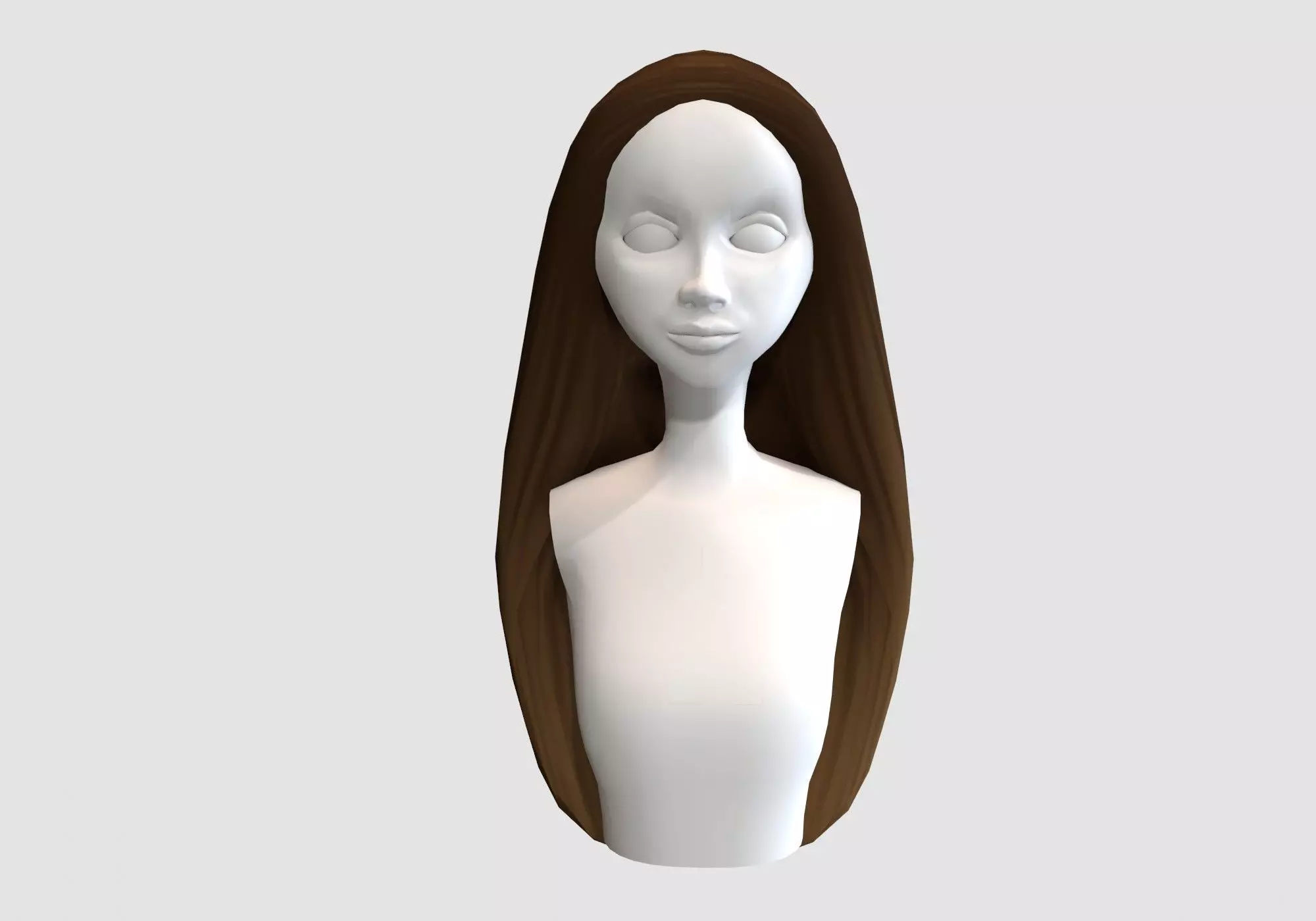 cartoon long hairstyle 3D model