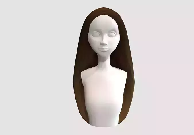 cartoon long hairstyle  3D model