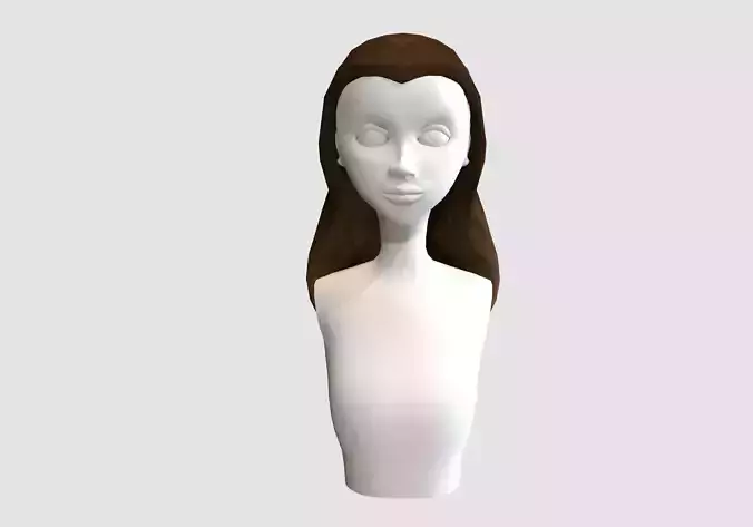 cartoon brown hairstyle  3D model